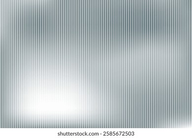 Metallic silver polycarbonate sheet. Acrylic ribbed frosted glass texture, vector illustration of abstract gray gradient pattern.
