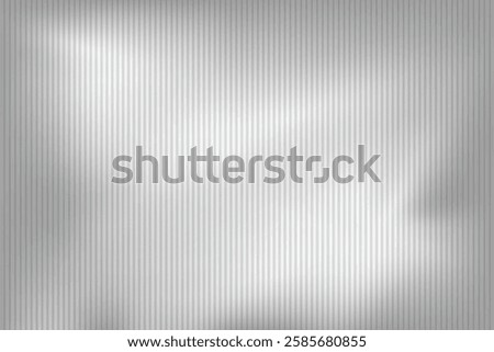 Metallic silver polycarbonate sheet. Acrylic ribbed frosted glass texture, silver foil mirror, vector illustration of abstract gray gradient pattern.