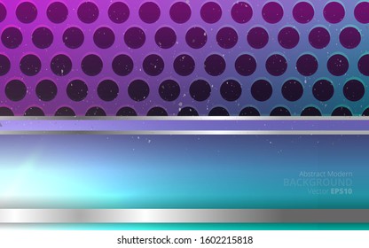 Metallic silver purple and blue elegant realistic geometric abstract modern frame vector background  techno rippled decoration, luxury strong design for web and  print decoration 