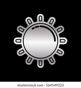 metallic silver sun