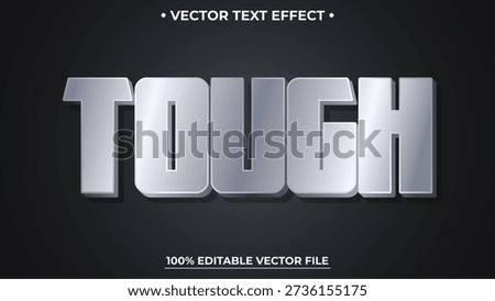 Metallic Silver text effect, editable shiny and elegant text style