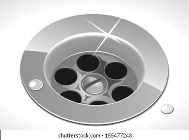 metallic sink. vector illustration 2