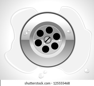 metallic sink. vector illustration