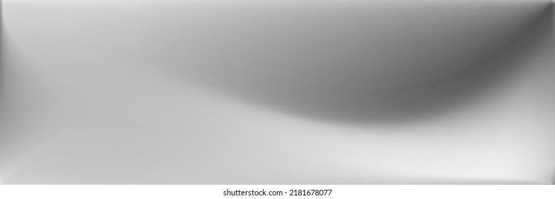 Ilustración de superficies lisas metálicas. Fondo de moda Water Blank. Malla de gradiente de ondas plateadas de aluminio. Malla gradiente ondulada gris. Fondo de líneas horizontales vibrantes y grises.