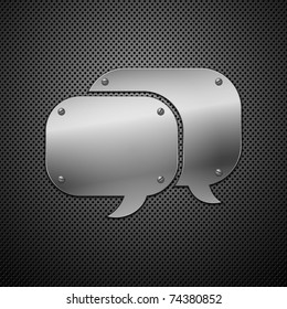 Icono de burbuja de habla metálica. ilustración vectorial