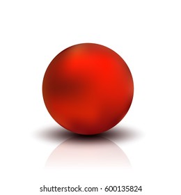 Metallische Kugel, realistische Vektorillustration-Illustration. roter, dualer Metallball mit Schatten und Reflexion einzeln auf weißem Hintergrund
