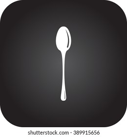 Metallic spoon saucer simple icon on square   background