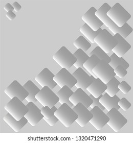 metallic square elements on grey background