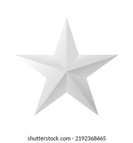 metallic star shape isolated on white background 