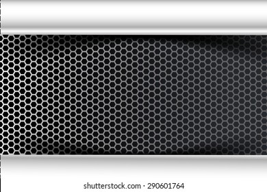 Metallic steel and honeycomb element background texture vector illustration eps10
