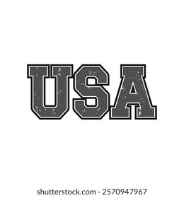 metallic steel vector design of usa writing with grunge