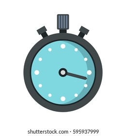 Metallic stopwatch icon in flat style isolated on white background vector illustration