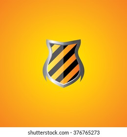 metallic striped shield