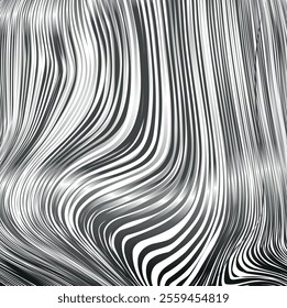 The metallic striped texture is heavily distorted.
