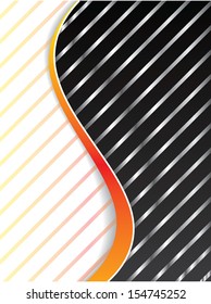 Metallic stripes with orange waves and stripes