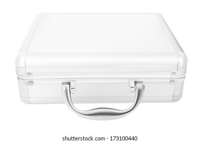 Metallic suitcase, vector illustration. 