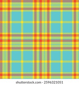 Metallic Sun Yellow Seamless Tartan with Muted Bright Light Blue accents Fabric Design