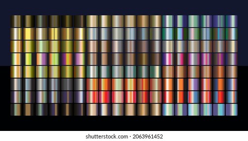 Metallic Swatches color gradient set. 