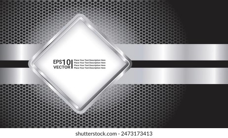 metallic template silver background. alloy silver pattern with black background