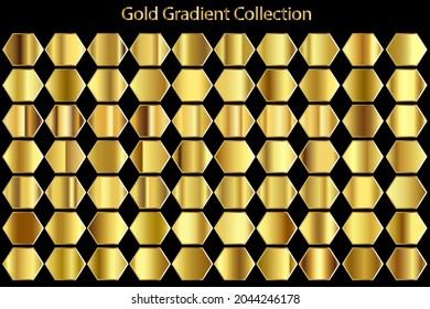Metallic texture Gold Gradient Set Collection 