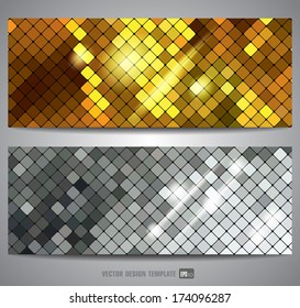 Metallic texture. Vector banner.