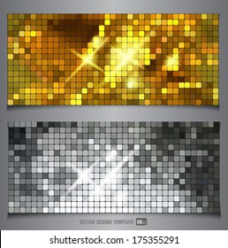 Metallic texture. Vector banner.