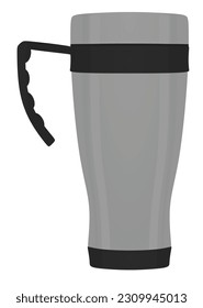 Metallic thermal mug. vector illustration