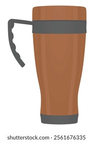 Metallic thermal mug. vector illustration