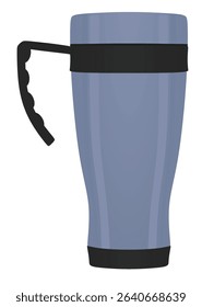 Metallic thermal mug. vector illustration	
