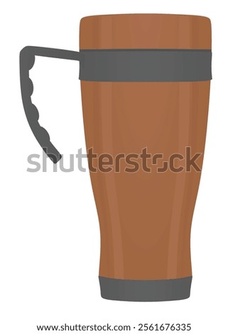 Metallic thermal mug. vector illustration