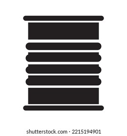 Metallic Tin Can icon vector design template in black color isolated sign on white background