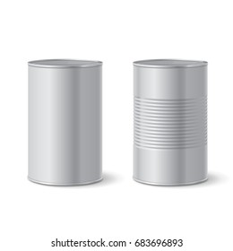 Metallic tin can. Vector illustration