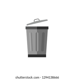 Metallic trash can. Garbage bin for waste