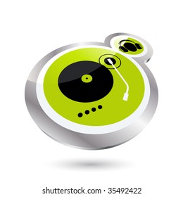 metallic turntable sign