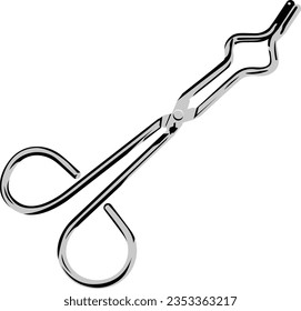 Metallic tweezers clamp hospital equipment