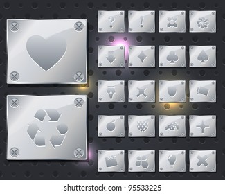 Metallic Vector Icon Set 02