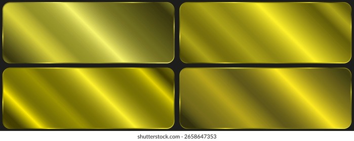 Ilustración vectorial metálica de textura de fondo de gradiente dorado para marco de lujo, Vector de gradiente amarillo. cinta, Anuncio, Web, moneda y etiqueta. Elegante Plantilla de Vector de luz y brillo.