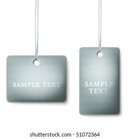 metallic vector text labels