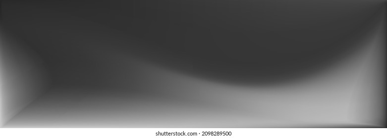 Metallic Vibrant Wavy Gradient Mesh. Silver Blank Modern Design Backdrop. Black and white  Water Blurred Background. Gray Smooth Surface Illustration. Monochromatic Wavy Gradient Mesh.