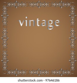 Metallic vintage frame.Vector eps 10
