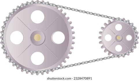 Metallic violet gears and chain