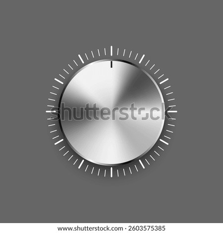 Metallic volume Analog regulator control interface with volume scale. Vector illustration