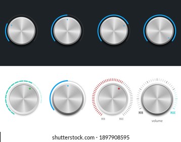 Metallic Volume Button Vector Design Illustration Isolated On Background