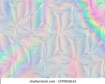 Metallic voucher geometric holographic vector background. Liquid abstract blur splashes backdrop. Chrome abstract geometric template for voucher design.