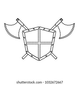 Metallic warrior shield with axes