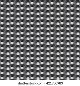 Metallic Wave Illusion Seamless Pattern Vector Illustration
