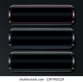Metallic web button, dark banner set