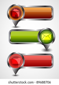 metallic web pointer buttons