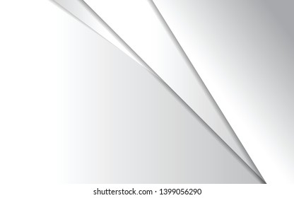 Metallic white and gray overlap layer background technology concept