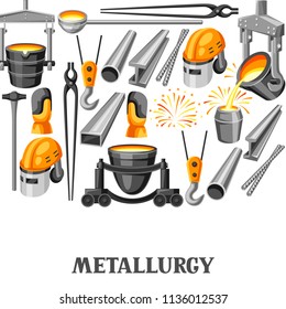 Metallurgical background design. Industrial items and equipment.